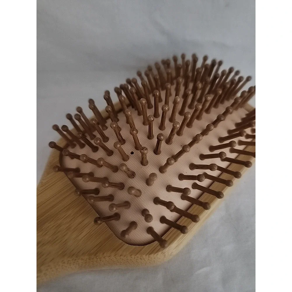 Bamboo Hair Brush Natural Wood Detangling Paddle for Hair Growth Shine